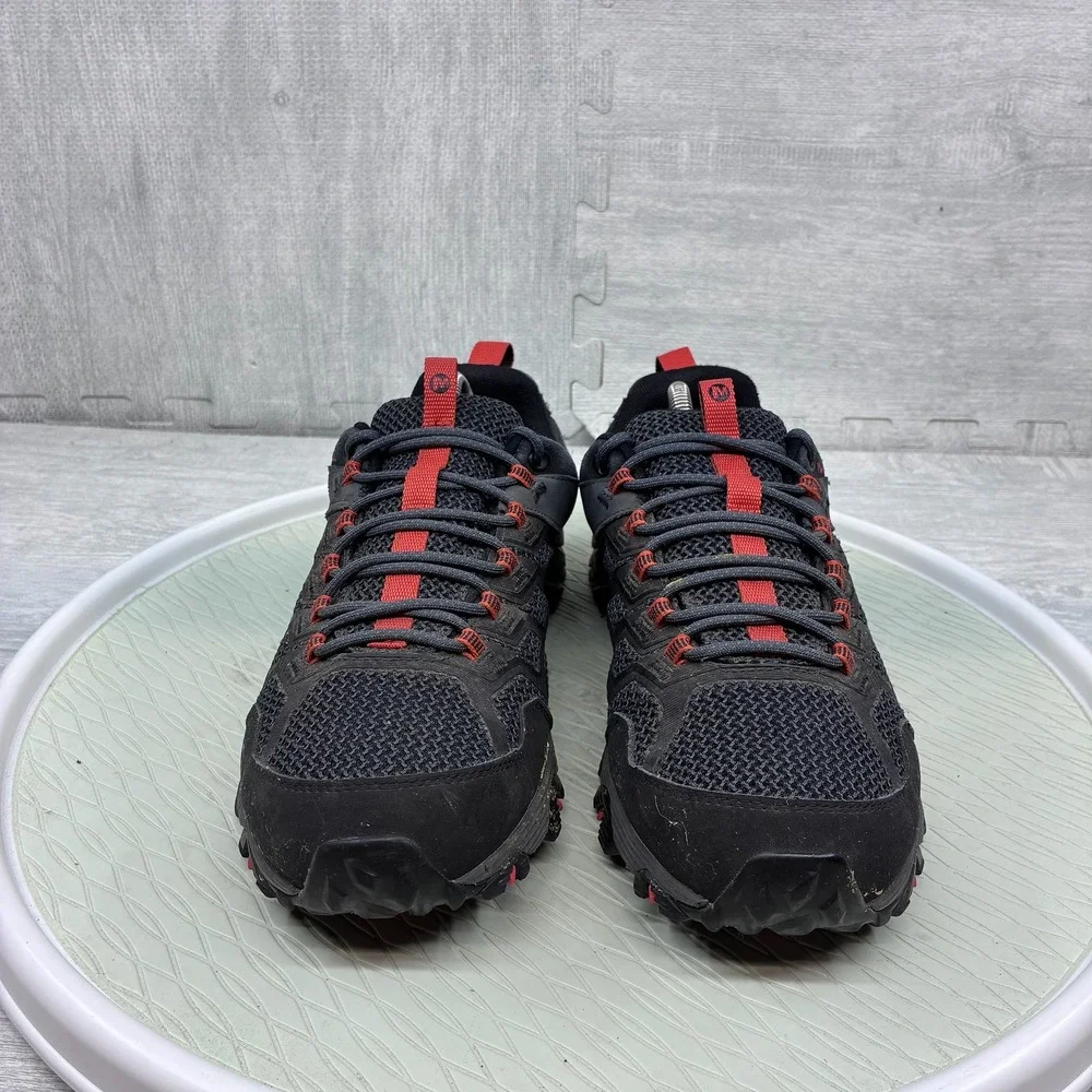 Merrell Moab FST 2 Hiking Shoes Mens 10.5 Black Red Waterproof J77471